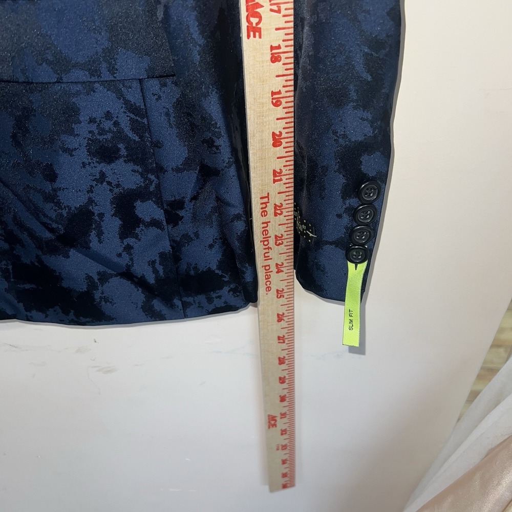 Giovanni Testi Blazer Mens 42S Navy Blue Bold Colorful Lining Slim GT2SS-2169 - Picture 15 of 16